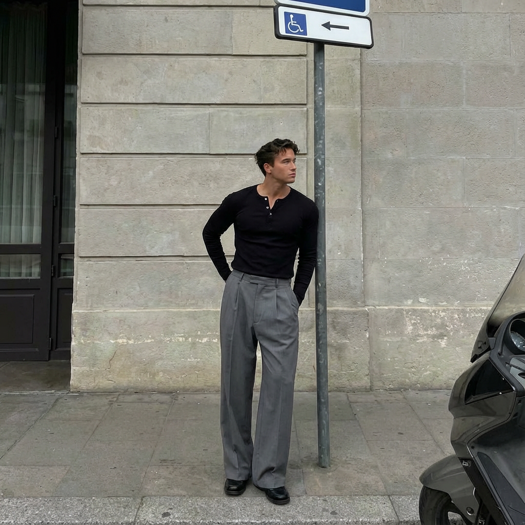 The Tailored Pleated Trouser — Grey