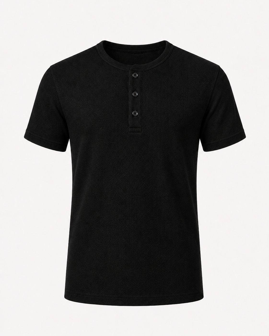 The Ribbed Henley — Black