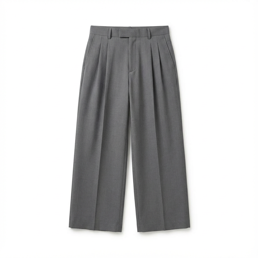 The Tailored Pleated Trouser — Grey