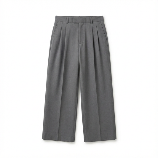 The Tailored Pleated Trouser — Grey