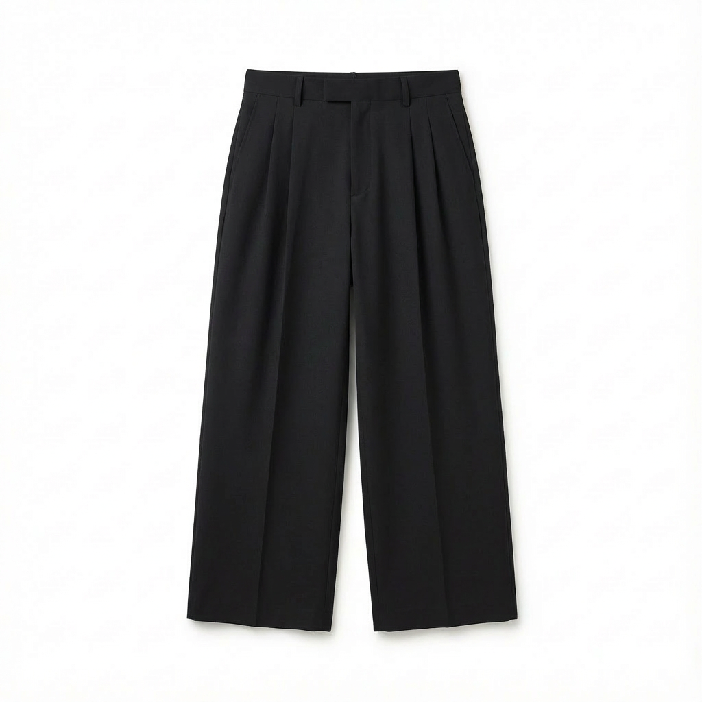 The Tailored Pleated Trouser — Black