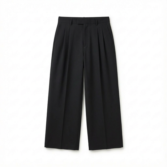 The Tailored Pleated Trouser — Black