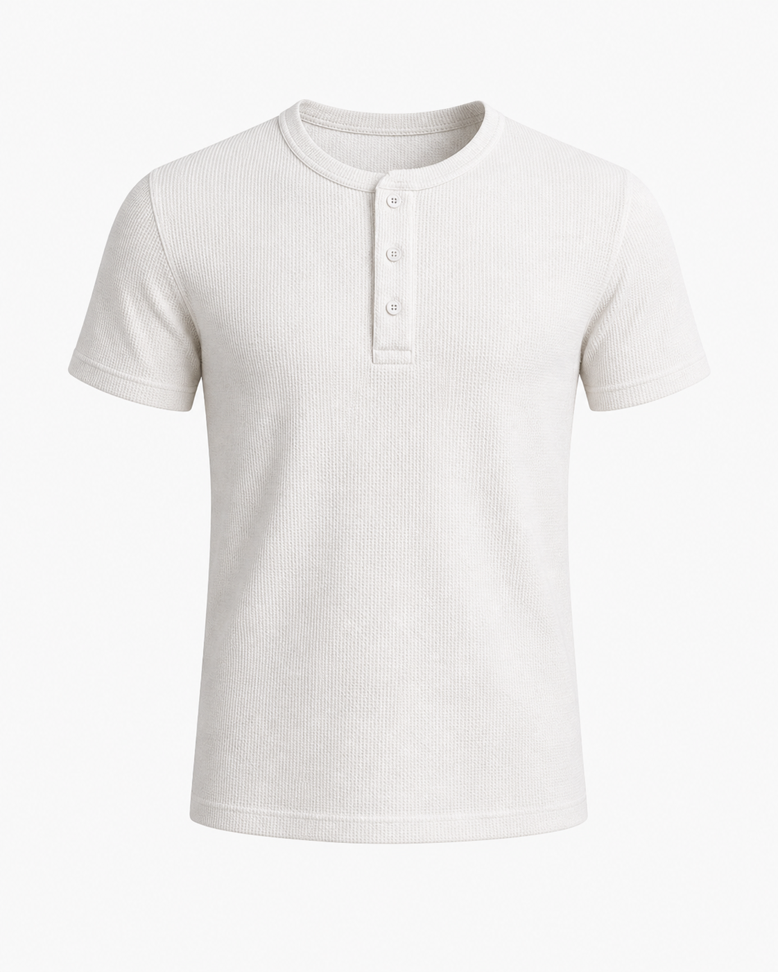 HAFEZ The Ribbed Henley White — 100% Egyptian Cotton